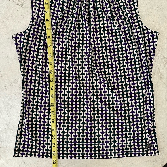 NWT Calvin Klein Woman’s Sleeveless Geometric Blouse Top, Sz PM - Picture 10 of 11